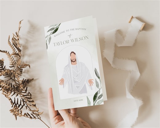 LDS Baptism Program Template: Customizable Boy Design (digital Download) - Etsy