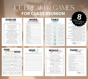 Class Reunion Games Printable, Class Reunion Ideas Icebreakers for Class Reunion Bingo MB2, High School Class Reunion Party Games for Adults - Etsy