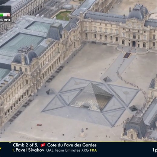 Iconic scenes as the Tour de France rides through the Louvre in Paris 🇫🇷😍 #TDF2025 📺: Peacock | NBC Sports Cycling