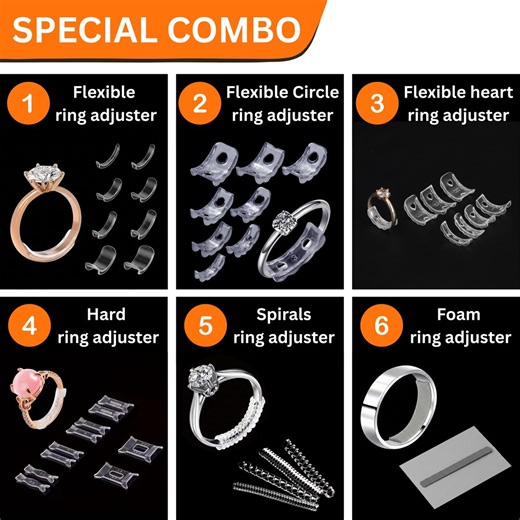 Ring Size Adjuster Combo Set – Invisible Ring Sizer Kit, Loose Ring Tightener, Clear Ring Resizer for Women Men - Etsy