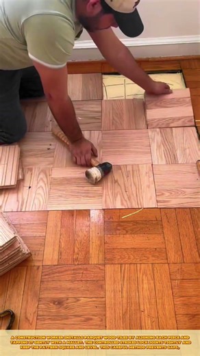 Installing Parquet Wood Tiles Using Interlocking Technique for Seamless Flooring
