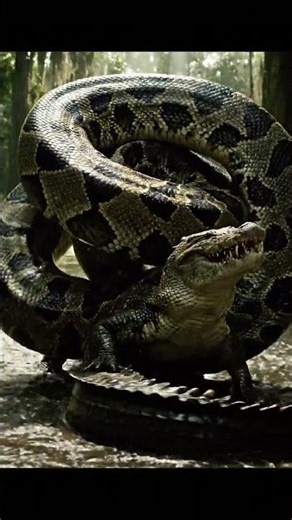 Who Wins The Deadly Fight Between a Croc and a Snake/ReptileClash 4K video