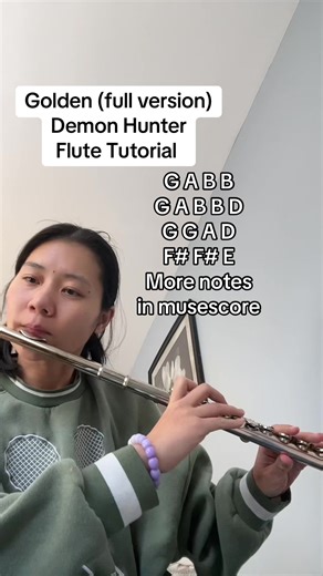 Flute Fingering Tutorial for Golden by Demon Hunter