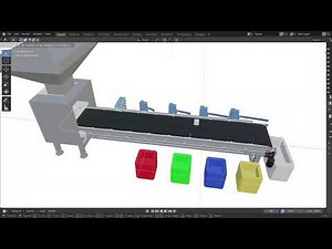 color sorting machine: 3d model and animation in blender