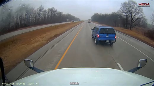 This driver saw a passing car and picked the worst response possible