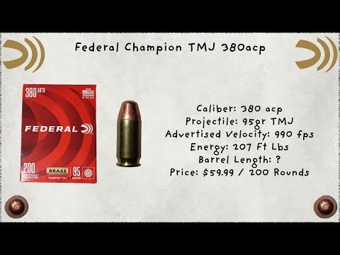 How Accurate & Precise is Federal Champion 380acp Ammo?