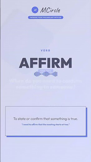 Learn English: What is Affirm? | Vocabulary Shorts