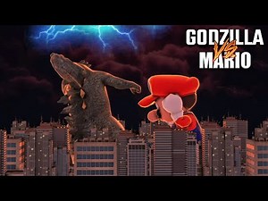 Godzilla vs Giant Mario - 3D Animation