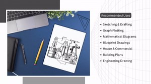 Graph Paper Pads 8.5" x 11", (5 pack, 250 Sheets), Double-Sided, 80 GSM Quadrille Grid Math Notebook for students, Engineering Pad & Blueprint Drafting Paper, Architecture Sketch