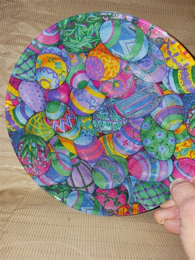 Cloth Backed/decoupaged Plate With Easter Eggs - Etsy