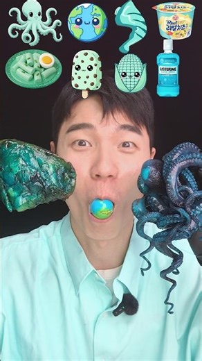 Random Mint Food Challenge! 🩵 #Mukbang #ASMR