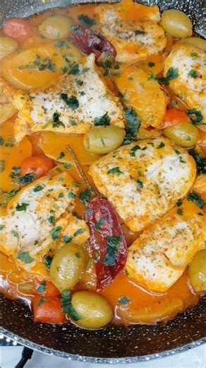 Authentic Italian Cod Fish with Cherry Tomatoes & Anchovies #easyrecipe #italianfood