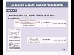 Calculating IV rates drops per minute /Drug calculations