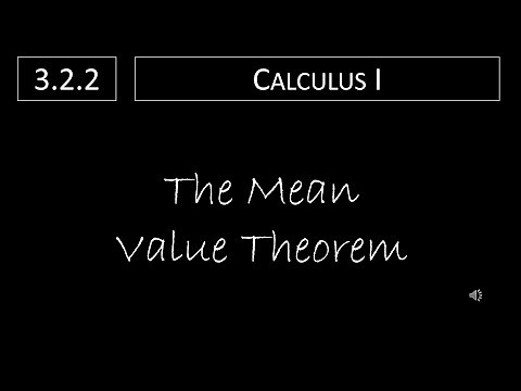 Calculus I - 3.2.2 The Mean Value Theorem