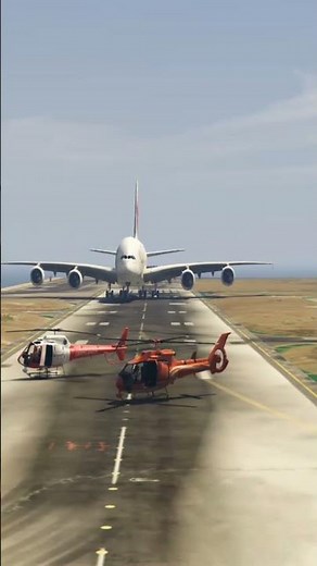 Expert Pilot Skill Quickly Take Action On Wrong Parking Helicopter During Airbus Landing -Disaster