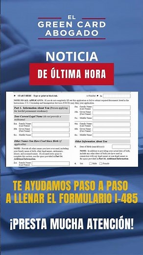 We help you step by step to fill out Form I-485