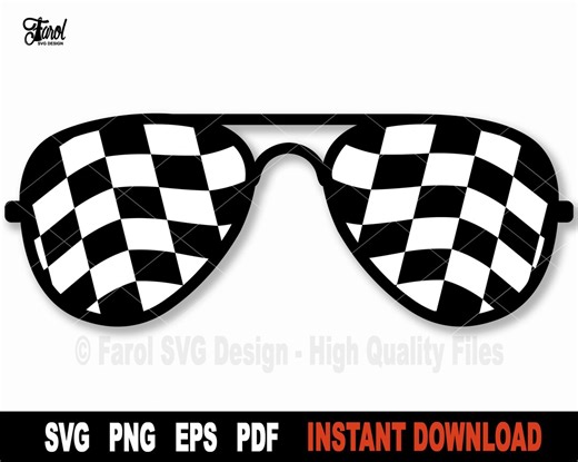 Checkered Flag Sunglasses SVG: Racing Life Clipart (digital Download) - Etsy