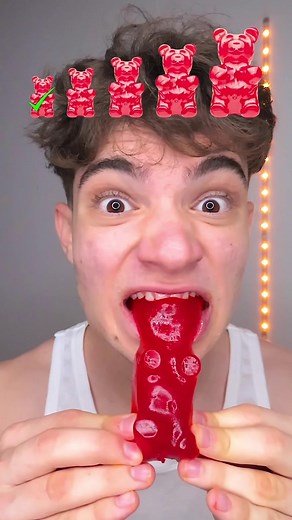 Eating Giant Spicy Gummy Bear Mukbang ASMR Challenge