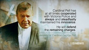 Cardinal George Pell has become the most powerful Catholic in the world ordered to stand trial. Most serious charges dropped: https://www.9news.com.au/national/2018/05/01/10/22/george-pell-going-to-trial-on-historic-sex-offence-charges #9News | http://9News.com.au | 9 News