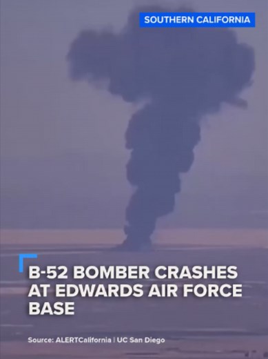 A B-52 Stratofortress aircraft crashed shortly after taking off at Edwards Air Force Base in Southern California on Monday. There has been no immediate indication of how many people were aboard the aircraft or if anyone was injured.