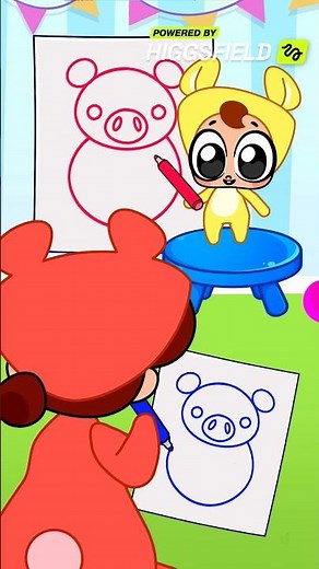 Baby Draws a Pig | Funny Drawing Game for Kids