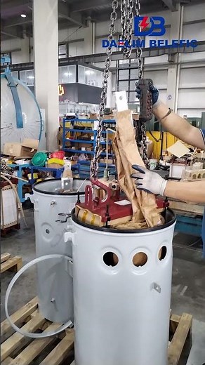 Place the single phase pole mounted transformer body into the fuel tank.