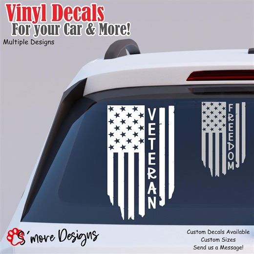American Flag Veteran Decal US Military Branch Car Sticker Marine Corps Navy Army Air Force Coast Guard Space Force Patriotic Car Decal - Etsy