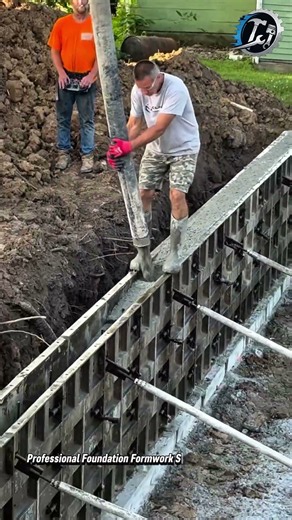 Building Strong Foundation Walls Today 🏗️🔨 #Foundation #Construction #Concrete