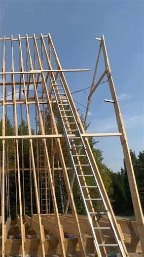 Long form video of lifting our A-Frame for our cabin build. #aframe #aframecabin #cabinbuild #diy