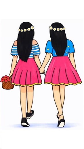 Best Friend Drawing ❤️ | Easy Pencil Sketch for Beginners #shorts