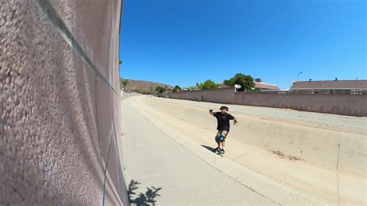 Sun City Ditch. Approx 500yrds long, set on a good grade, with a roll in/out deck the whole way down. | So Cal Ditchskaters