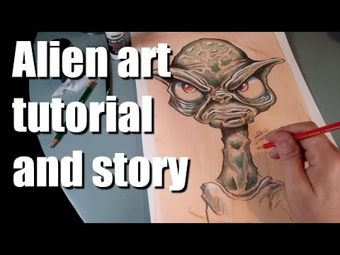 How I Drew This Cool Alien With Colored Pencils!
