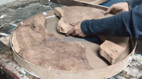 Ocean Blue Epoxy Riverstone Table, Round Acacia Wood Coffee/dining Table Made to Order - Etsy UK