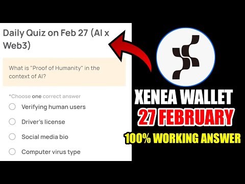 Xenea Wallet Quiz Answer 27 FEBRUARY | Xenea Wallet Quiz 27 FEB | Xenea Wallet Voucher Code Today