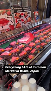 So much delicious seafood at Kuromon Market in Osaka! 🐟 #kuromonmarket #seafood #japanfood #osakafood #seaurchin #foodmarket #osaka | Greenonionbun