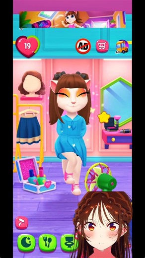 Talking Angela Meets the Most Beautiful Anime Girl!#viral#animation#mytalkingangela2