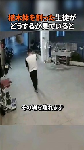 I was watching what the student who broke the flowerpot would do.