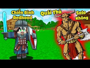 REDHOOD CHALLENGE 24 HOURS TO DESTROY GIANT BULL HEAD MONSTER IN MINECRAFT*1 DAY AS A SWORDMAN