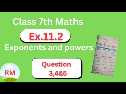 Class 7th Maths||Chapter:11 Exercise:11.2 Exponents and powers||Ncert maths class 7