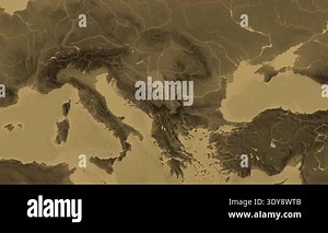 Serbia map - extract. Shadow. Sepia Stock Video Footage - Alamy