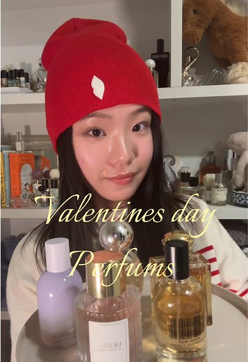 hey yall! these are my valentines day perfumes🧘‍♀️❣️i'm going to a concert this valentines day~ what are u guys doing?🌹 perfumes mentioned: @Stephanie Ledda @LEDDA 16 Scenic Rose @Burberry Goddess @Kylie Cosmetics Cosmic @dedcool Mochi Milk @Glossier You Fleur #fragrancetiktok #perfumetiktok #perfumecollection #valentinesday #girlyperfume