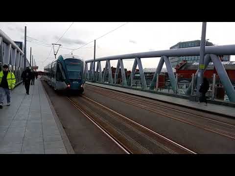 Two NET trams at Nottingham station 14/2/2026