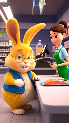 Cute Bunny Buys Norwegian Salmon & Makes Sashimi!