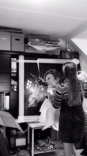 2years,80hours,20 rolls of washi tape and a lot of headaches of inhaling pastel dust and hairspray later..@shawnmendes #shawnmendes #art #fyp #drawing