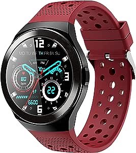 OKYUK Smart Watch Fitness Tracker/Health Monitoring/Call Make and Answer/Heart Rate Sleep IP68 Waterproof Pedometer Step Counter Calorie Stopwatch for Men Women for Android/iOS (Red)