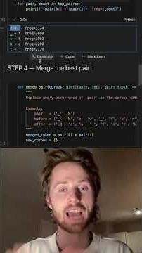 Implement a tokenizer from scratch in 3 minutes with me #tokenization #education #llm