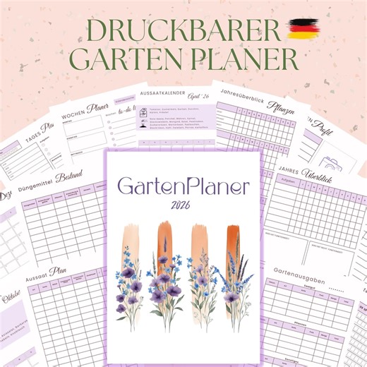 Printable Garden Planner 2026 | Self-sufficiency PDF, Sowing & Harvesting Calendar, Vegetable Growing Template, Garden Year Planning (german) - Etsy