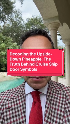 Decoding the Upside-Down Pineapple: The Truth Behind Cruise Ship Door Symbols! Just got asked the most common question in my DMs: what's up with those upside-down pineapples on cruise ship doors? Well, apparently it means the occupants are open to swinging or couple swapping. Who knew a fruity decoration could signify such a taboo topic? 🍍 #upsidedownpineapple #cruiseshipsecrets #swingerculture #coupleswapping #openrelationships #tabootopics #dmquestions #doordecorations #pineapplesymbolism #se