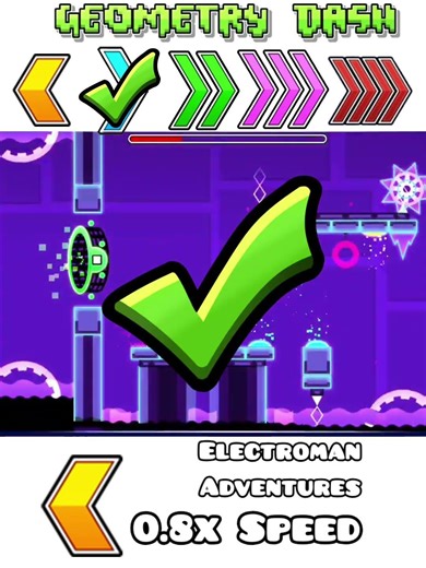 Which speed can beat Eletroman Adventures part? #geometrydash #gd #gaming #shorts