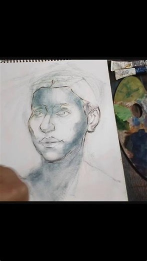 Portrait Shading Technique for Beginners | Step-by-Step Face Drawing in 25 Seconds